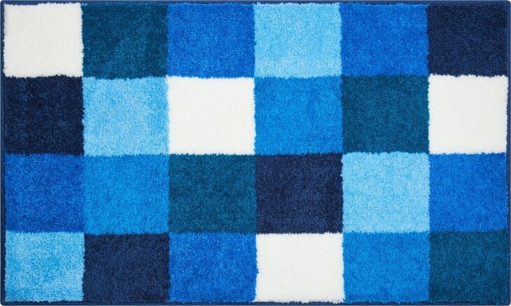 Badematte >BONA< in blau, 100% Polyacryl SUPERSOFT - 140x80x2cm (LxBxH)