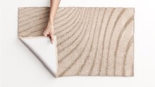 Badematte >CAFFI< in beige, 100% Polyester MAGICSOFT - 120x70x1,8cm (LxBxH)