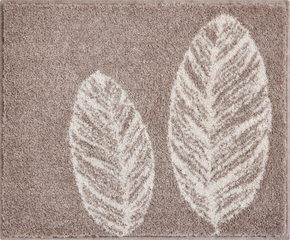 Badematte >DUETTO< in taupe, 100% Polyacryl SUPERSOFT - 65x55x2cm (LxBxH)