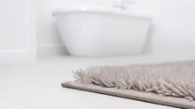 Badematte >LEVANA< in beige, 100% Polyacryl SUPERSOFT - 60x50x1,8cm (LxBxH)