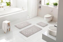 Badematte >LEVANA< in beige, 100% Polyacryl SUPERSOFT - 120x70x1,8cm (LxBxH)