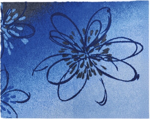 Badematte >LUSIA< in blue, 100% Polyacryl SUPERSOFT - 60x50x1,8cm (LxBxH)