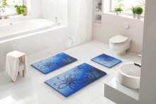 Badematte >LUSIA< in blue, 100% Polyacryl SUPERSOFT - 60x50x1,8cm (LxBxH)