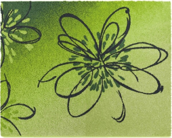 Badematte >LUSIA< in green, 100% Polyacryl SUPERSOFT - 60x50x1,8cm (LxBxH)