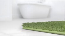 Badematte >LUSIA< in green, 100% Polyacryl SUPERSOFT - 60x50x1,8cm (LxBxH)