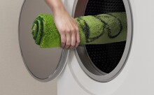 Badematte >LUSIA< in green, 100% Polyacryl SUPERSOFT - 60x50x1,8cm (LxBxH)