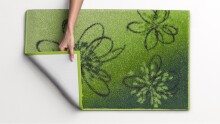 Badematte >LUSIA< in green, 100% Polyacryl SUPERSOFT - 60x50x1,8cm (LxBxH)