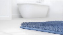 Badematte >LUSIA< in blue, 100% Polyacryl SUPERSOFT - 100x60x1,8cm (LxBxH)