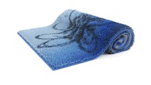 Badematte >LUSIA< in blue, 100% Polyacryl SUPERSOFT - 120x70x1,8cm (LxBxH)