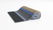 Badematte >SUMMERTIME< in blau, 100% Polyacryl SUPERSOFT - 60x50x1,8cm (LxBxH)