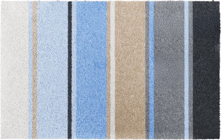 Badematte >SUMMERTIME< in blau, 100% Polyacryl SUPERSOFT - 90x60x1,8cm (LxBxH)