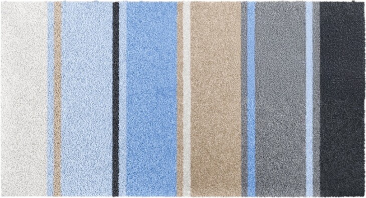 Badematte >SUMMERTIME< in blau, 100% Polyacryl SUPERSOFT - 115x65x1,8cm (LxBxH)