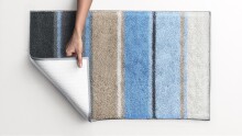 Badematte >SUMMERTIME< in blau, 100% Polyacryl SUPERSOFT - 115x65x1,8cm (LxBxH)