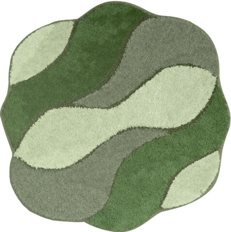 Badematte >CARMEN< in grün, 100% Polyacryl ULTRASOFT - 60x60x2,4cm (LxBxH)