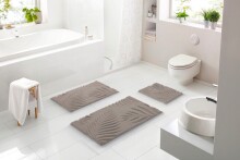 Badematte >FERYA< in beige, 100% Polyester MAGICSOFT - 120x70x1,8cm (LxBxH)