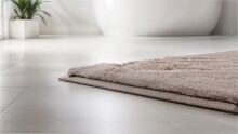 Badematte >FERYA< in beige, 100% Polyester MAGICSOFT - 120x70x1,8cm (LxBxH)