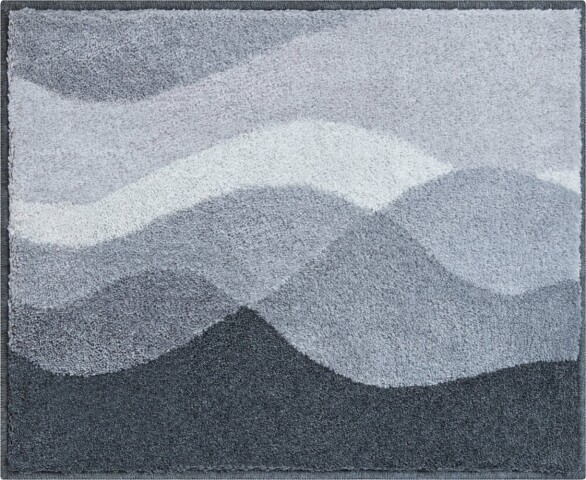 Badematte >HILLS< in anthrazit, 100% Polyacryl SUPERSOFT - 65x55x2cm (LxBxH)