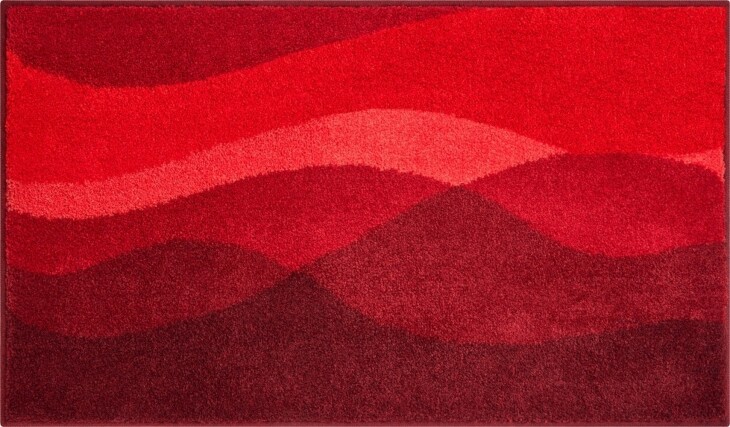 Badematte >HILLS< in rubin, 100% Polyacryl SUPERSOFT - 120x70x2cm (LxBxH)