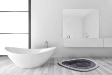 Badematte >LAKE< in silbergrau, 100% Polyacryl EXTRASOFT - 75x50x2,4cm (LxBxH)