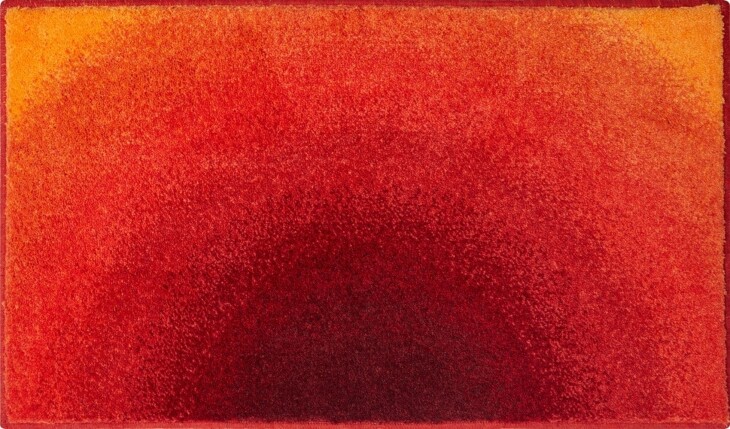 Badematte >SUNSHINE< in orange, 100% Polyacryl SUPERSOFT - 100x60x2,4cm (LxBxH)