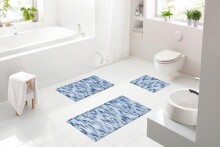 Badematte >LEONIE< in denim blue - 115x65x1,5 (LxBxH)