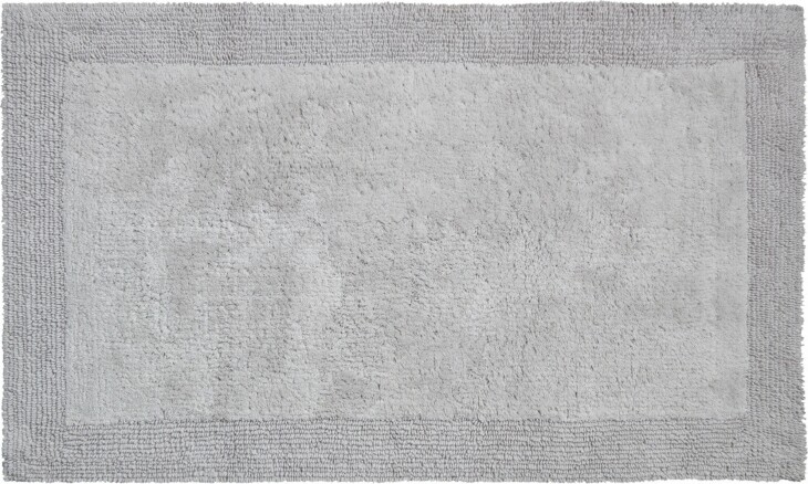Badematte >LUXOR< in kieselgrau, 100% Baumwolle - 80x50x2,2cm (LxBxH)