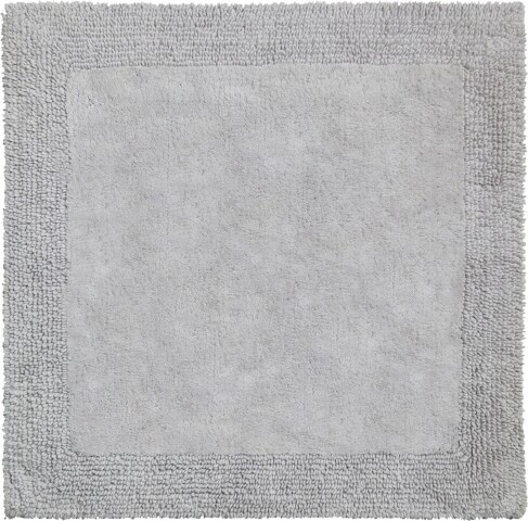 Badematte >LUXOR< in kieselgrau, 100% Baumwolle - 60x60x2,2cm (LxBxH)