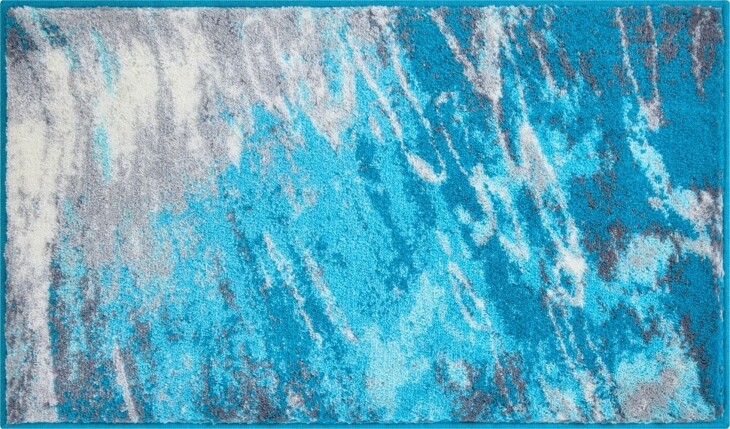 Badematte >MAGMA< in türkis, 100% Polyacryl - 120x70x2cm (LxBxH)