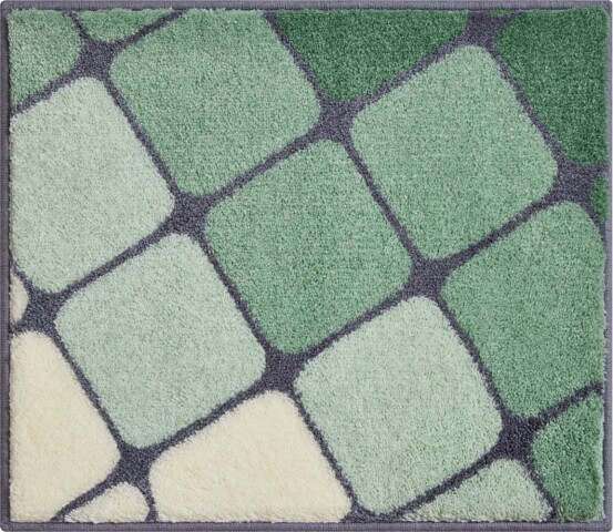 Badematte >SHANGA< in grün, 100% Polyacryl SUPERSOFT - 60x50x2cm (LxBxH)