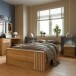 Stauraumbett >ARANK< in Mauvella Eiche Dekor / Sand - 130x84x213cm (BxHxT)