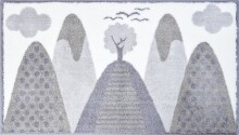 Badematte >MOUNTAINS< in grey, 100% Polyacryl...