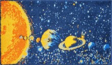 Badematte >PLANETS< in dark blue, 100% Polyacryl...
