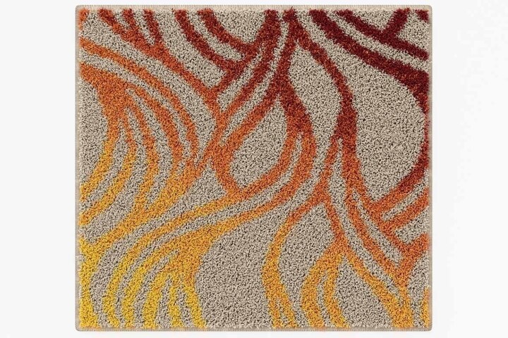 Badematte >MAYRA< in orange, 100% Polyacryl SUPERSOFT - 60x50x1,8cm (LxBxH)