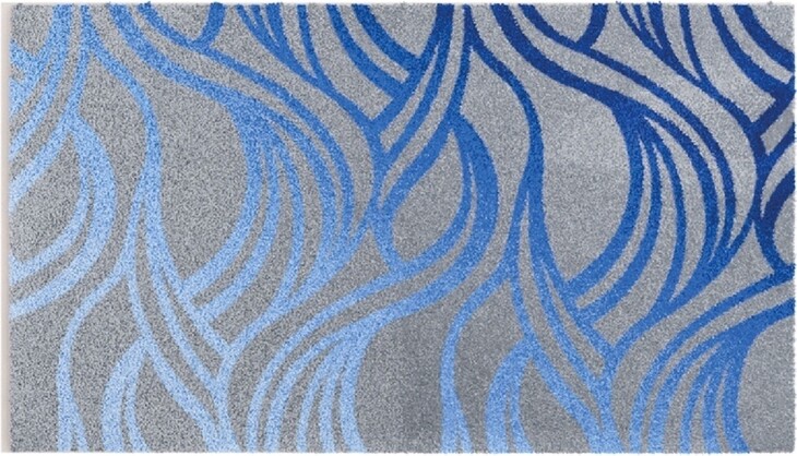 Badematte >MAYRA< in blue, 100% Polyacryl SUPERSOFT - 100x60x1,8cm (LxBxH)