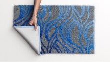 Badematte >MAYRA< in blue, 100% Polyacryl SUPERSOFT - 100x60x1,8cm (LxBxH)