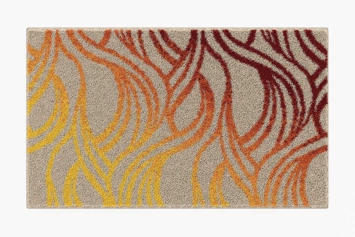 Badematte >MAYRA< in orange, 100% Polyacryl SUPERSOFT - 100x60x1,8cm (LxBxH)