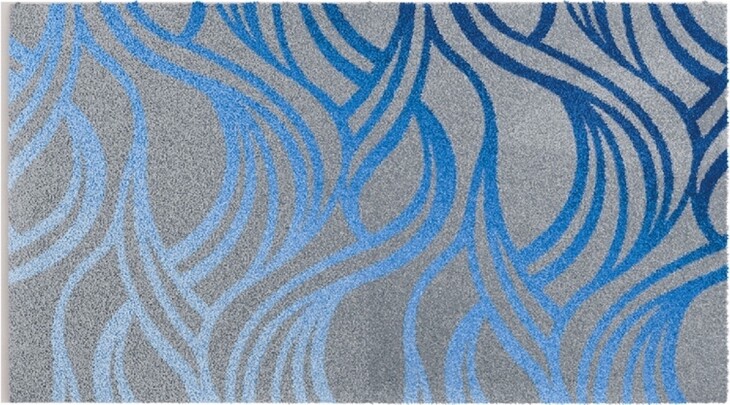 Badematte >MAYRA< in blue, 100% Polyacryl SUPERSOFT - 120x70x1,8cm (LxBxH)