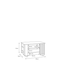 Couchtisch >ARANK< in Mauvella Eiche Dekor / Sand - 100x50x60cm (BxHxT)