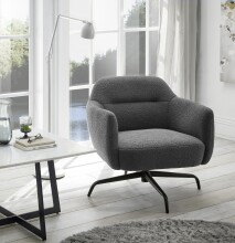 Drehsessel >Tajo< Loungesessel 360° drehbar, anthrazit - 75x70x74cm (BxHxT)