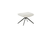 Drehsessel >PARKER< 360° drehbar, Loungesessel inkl. Hocker creme - 76x83x79cm (BxHxT)