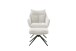 Drehsessel >PARKER< 360° drehbar, Loungesessel inkl. Hocker creme - 76x83x79cm (BxHxT)