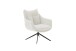 Drehsessel >PARKER< 360° drehbar, Loungesessel inkl. Hocker creme - 76x83x79cm (BxHxT)