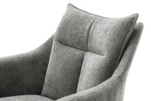 Drehsessel >PARKER< 360° drehbar, Loungesessel inkl. Hocker anthrazit - 76x83x79cm (BxHxT)