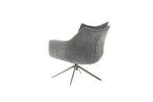 Drehsessel >PARKER< 360° drehbar, Loungesessel inkl. Hocker anthrazit - 76x83x79cm (BxHxT)