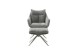 Drehsessel >PARKER< 360° drehbar, Loungesessel inkl. Hocker anthrazit - 76x83x79cm (BxHxT)