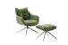 Drehsessel >PARKER< 360° drehbar, Loungesessel inkl. Hocker olive - 76x83x79cm (BxHxT)