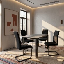 Esstisch >Duisburg< in Beton Dekor grau, MDF -...