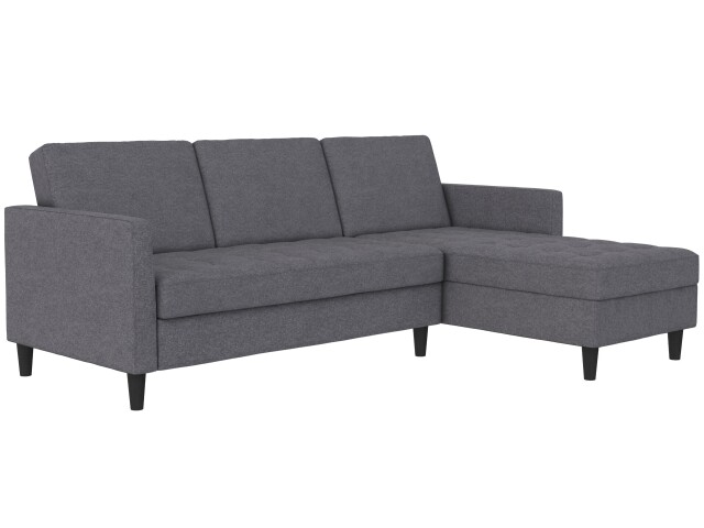 Schlafsofa >Palermo< in Grau, Leinenstoff-Optik - 213x82x154cm (BxHxT)