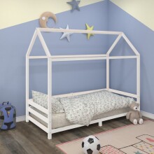 Hausbett >Edinburg< in Weiß, Kiefer -...