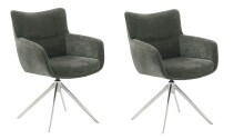 Drehstuhl >LIMONE< (2er-Set) Federkern, in olive - 61x88x63 (BxHxT)
